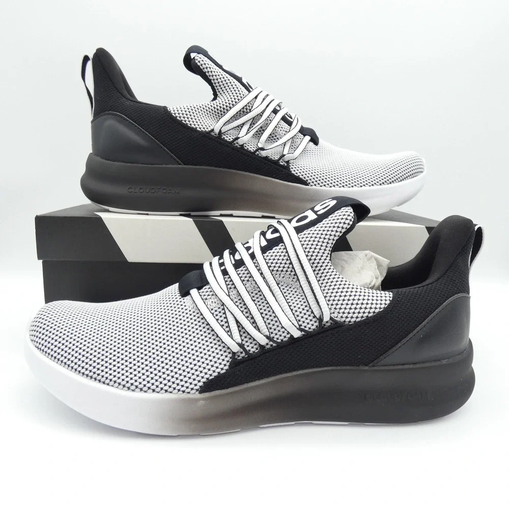 Adidas Lite Racer Adapt 7.0 Mens 12 Black White Slip On Sneakers IE6330